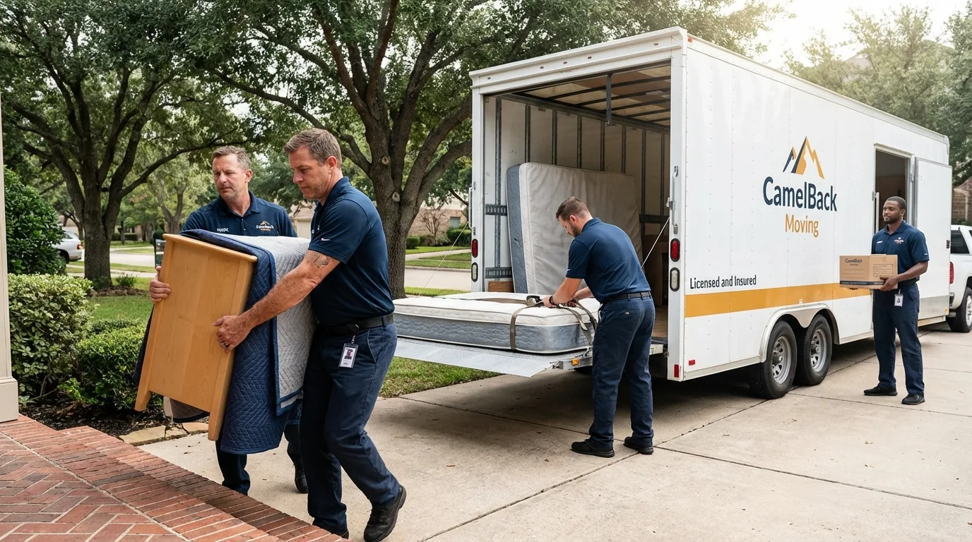 Crew loading residential truck for cross-state move from Santaquin, UT